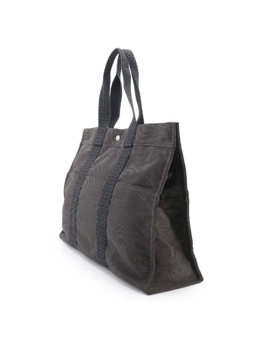 Hermes Her Line Tote GM Canvas Gray Silver Herline